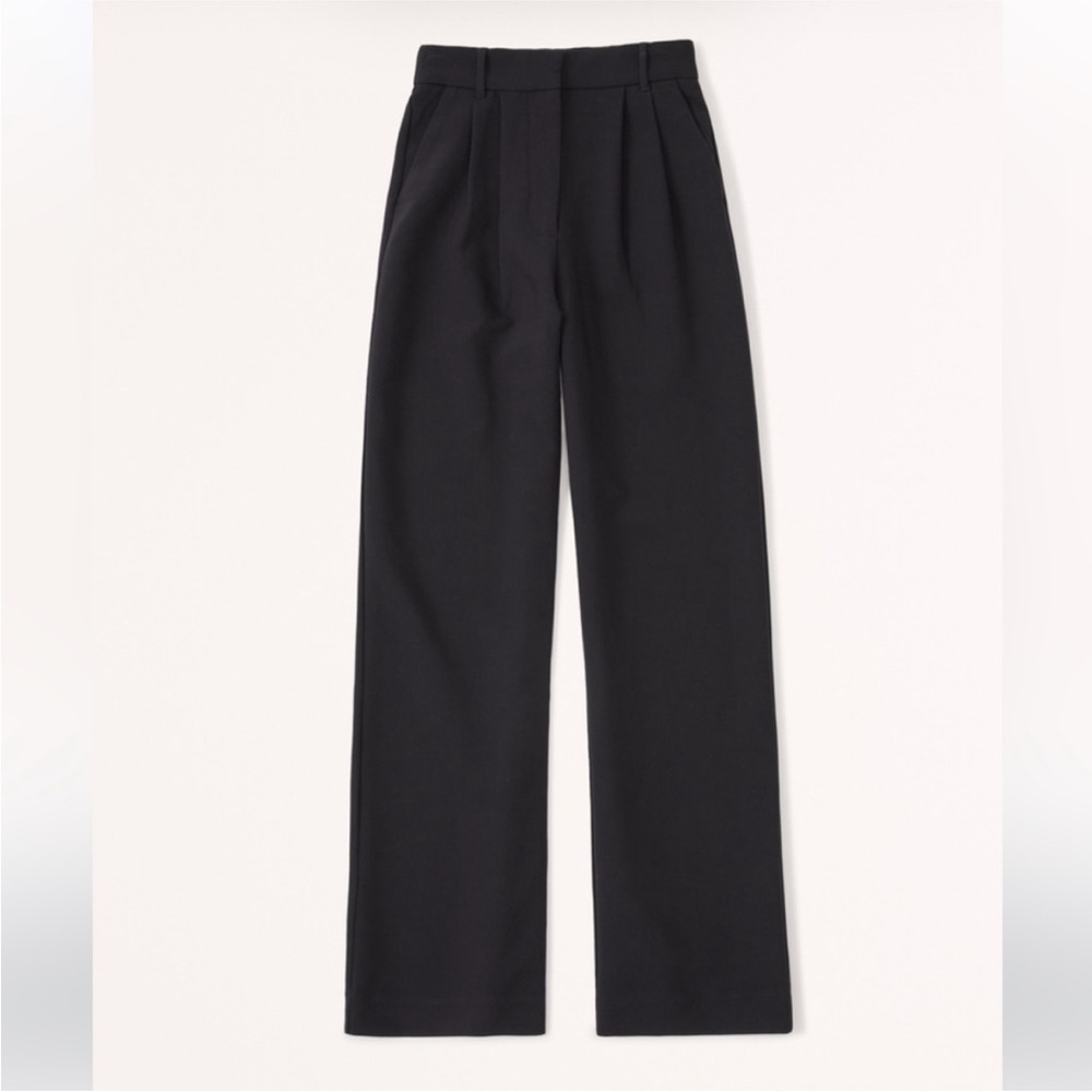 Abercrombie & Fitch Black Wide-Leg Trousers